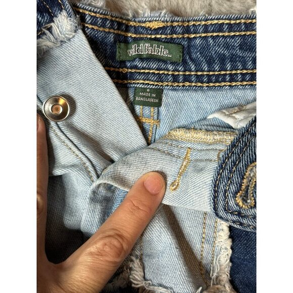 Wild Fable Women's 6 100% Cotton Highest Rise Cutoff Shorts Patchwork - Picture 7 of 9